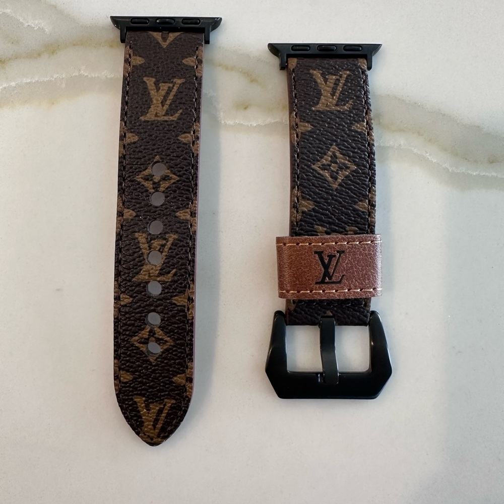 Louis Vuitton Monogram Dark Brown Apple Watch Band